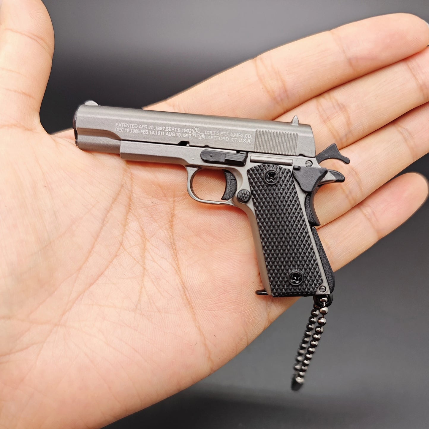 Mini Pistol Keychain, Colt M1911 Pendant