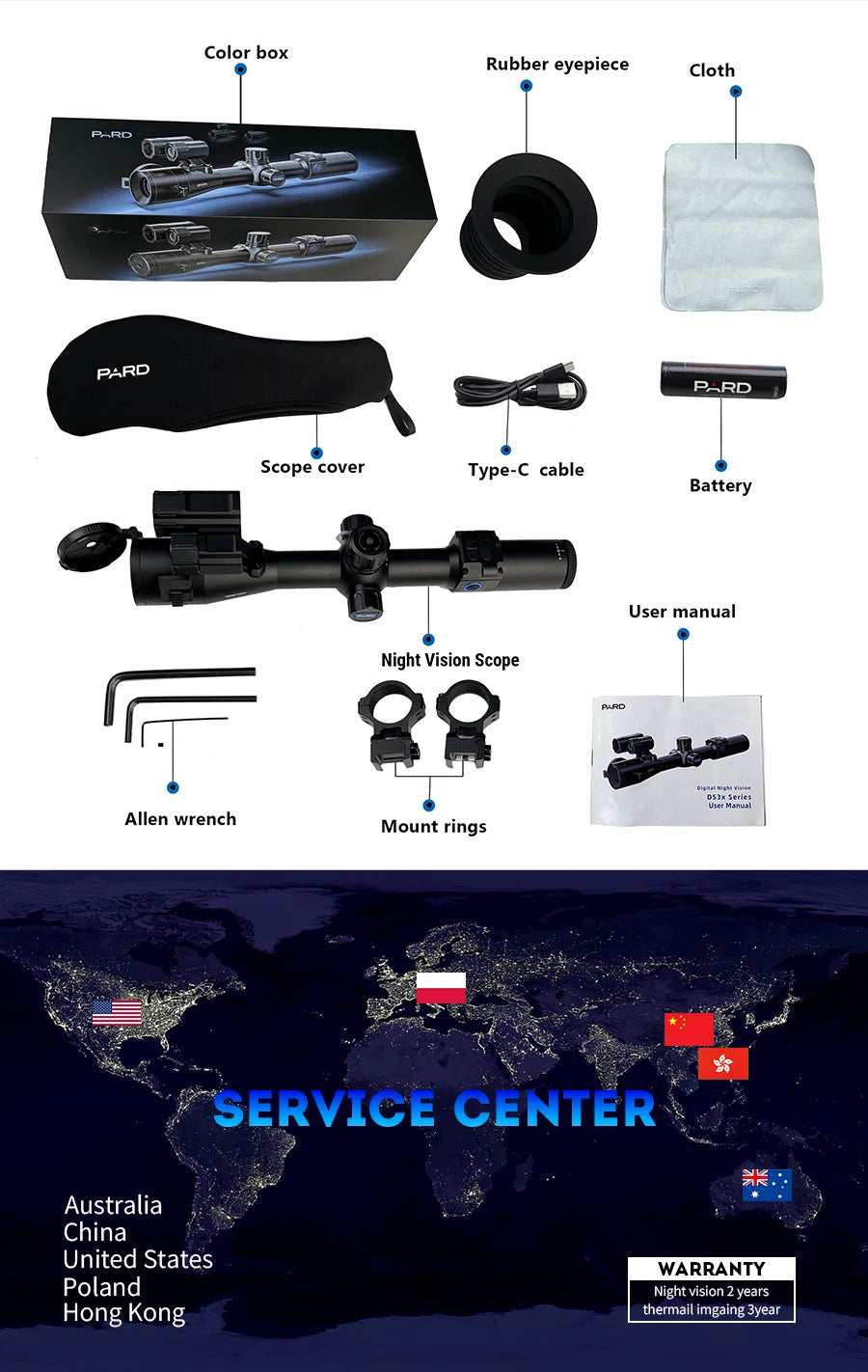 PARD Night Vision Scope Hunting Rangefinder