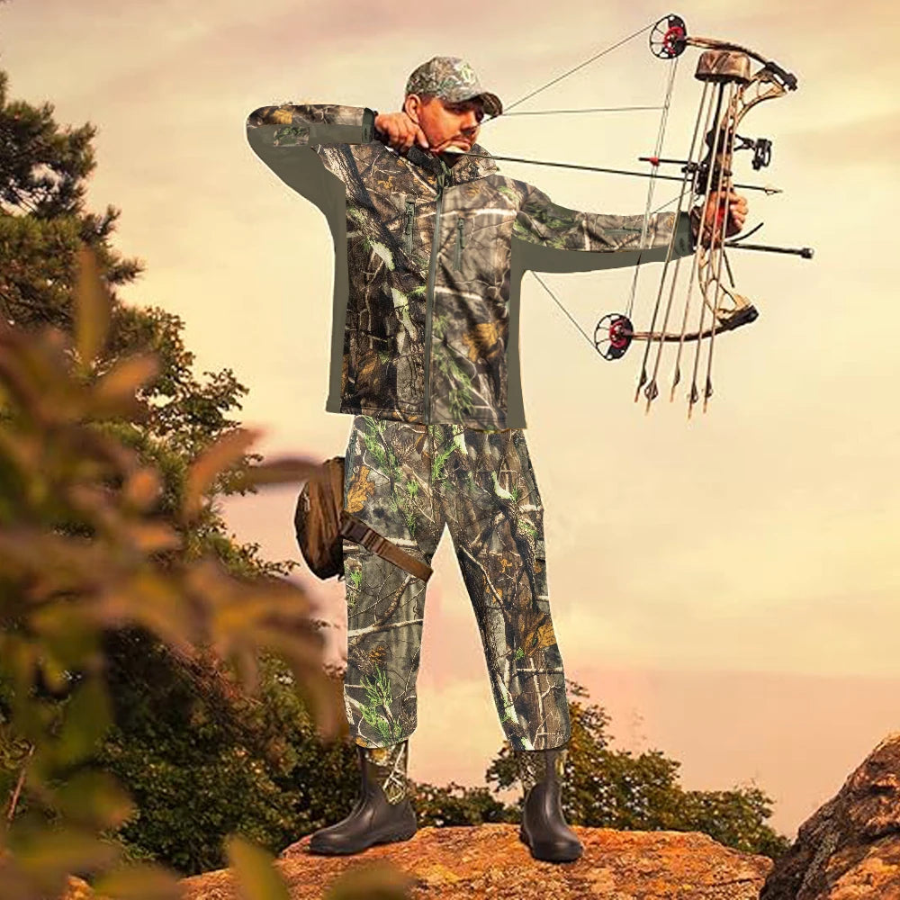Hunting Jacket and pants with Fleece Lining and Safety Strap