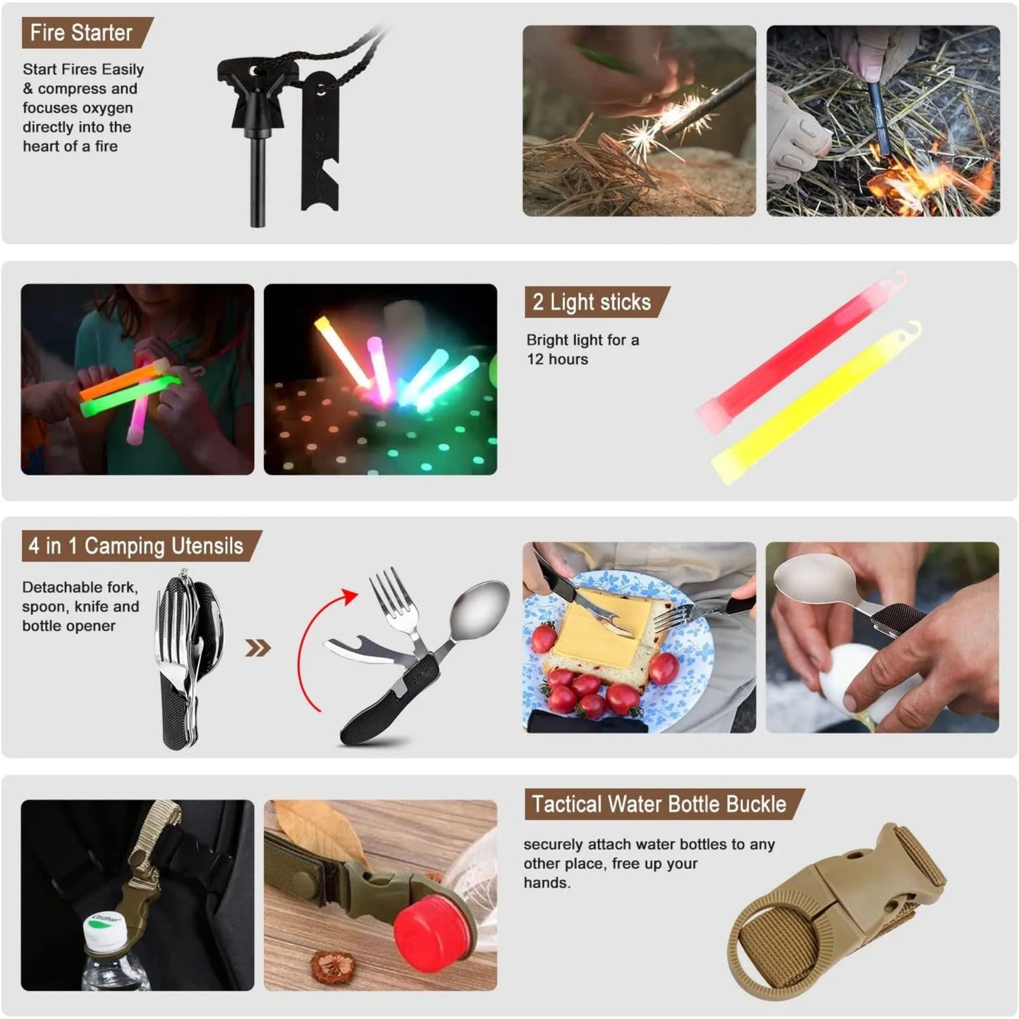238Pcs Professional Emergency Survival Kit, with Emergency Tent for Earthquake