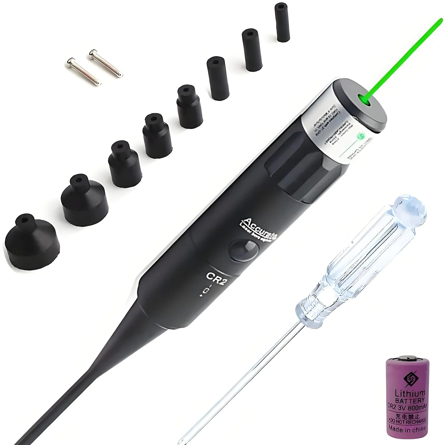 Green Boresighter Kit With 8/32 Adapters - Multiple Caliber