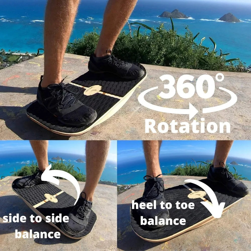 Balance Surfer | Bamboo Balance Board Includes 3 Balance Modules