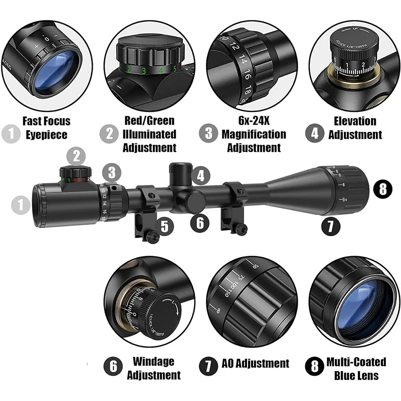Rifle Scope/ Illuminated Red/Green Reticle