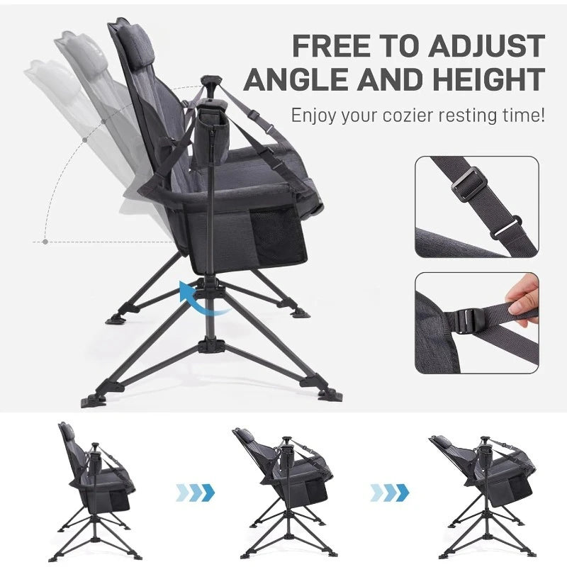 Padded Hammock Camping Chair, with Detachable Cup Holder.
