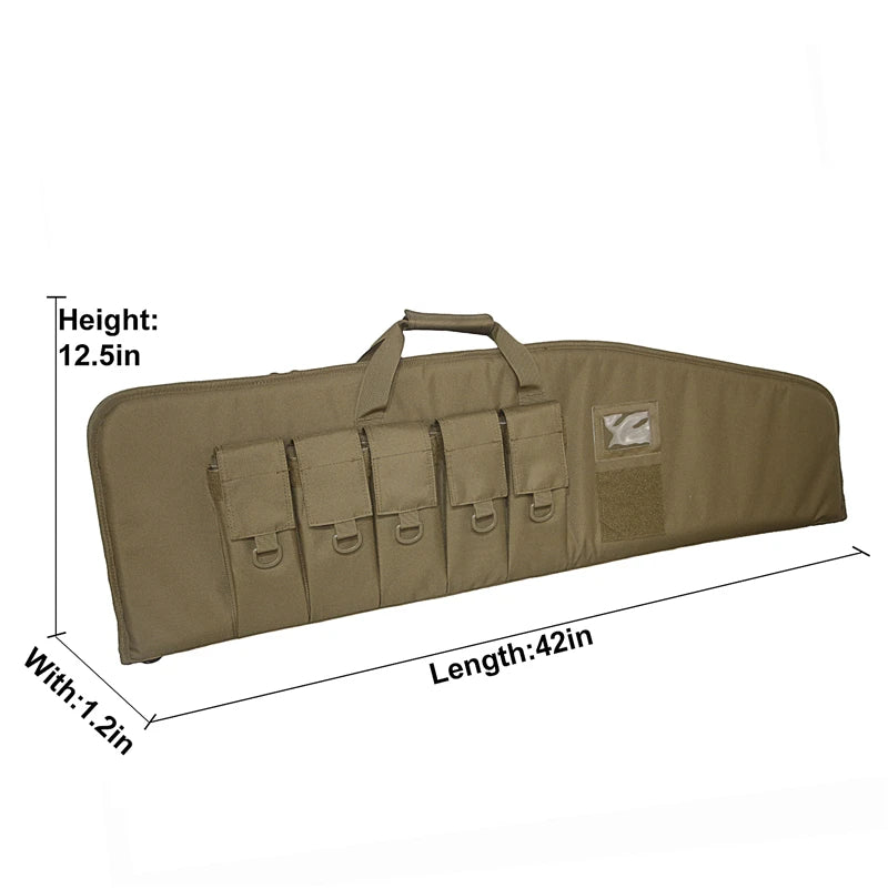 Rifle Case with 5 Pouches for Transport