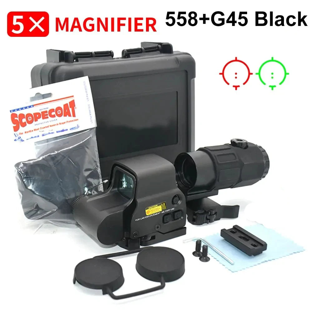 Red & Green Dot Holographic Reflex Sight Scope with Flip QD Mount