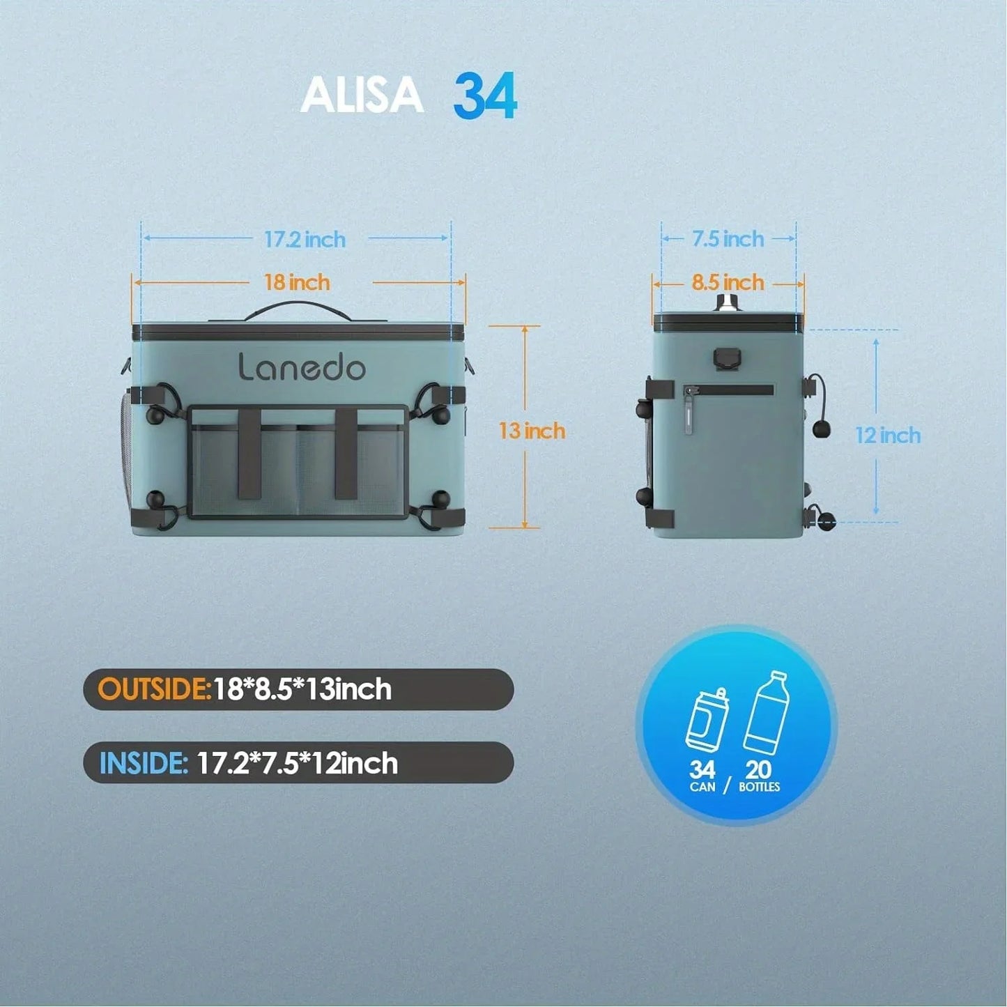 Soft-Sided Ice Chest for Camping, Fishing