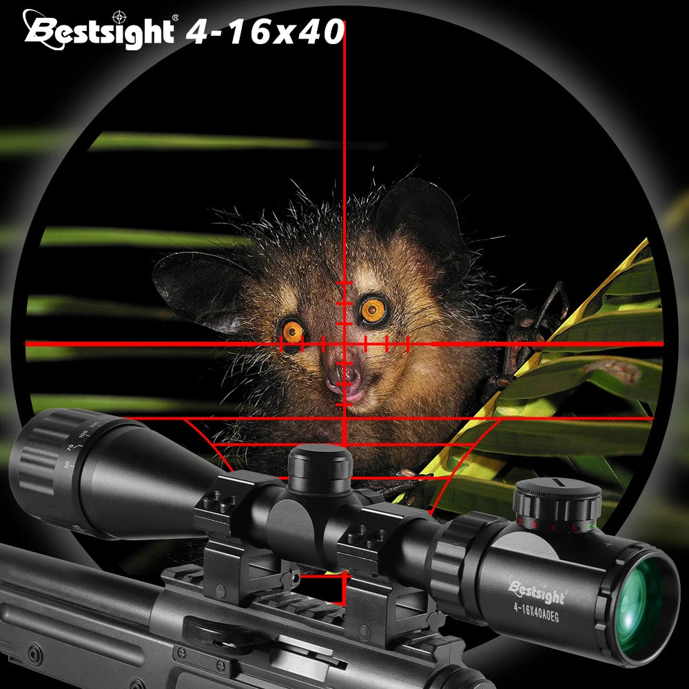 4-16X40 Hunting Riflescope Red&Green Dot Illuminated