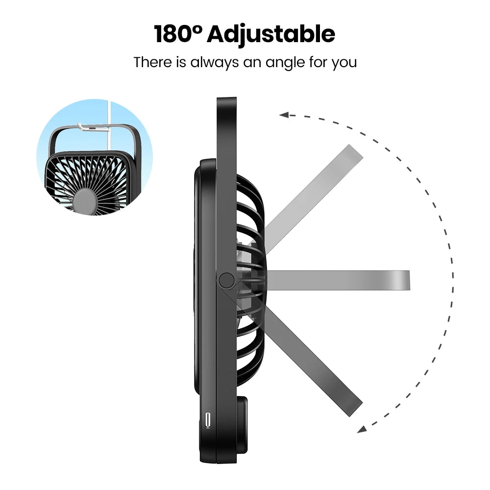 TOPK Rechargeable Mini Fan for Camping,with Battery