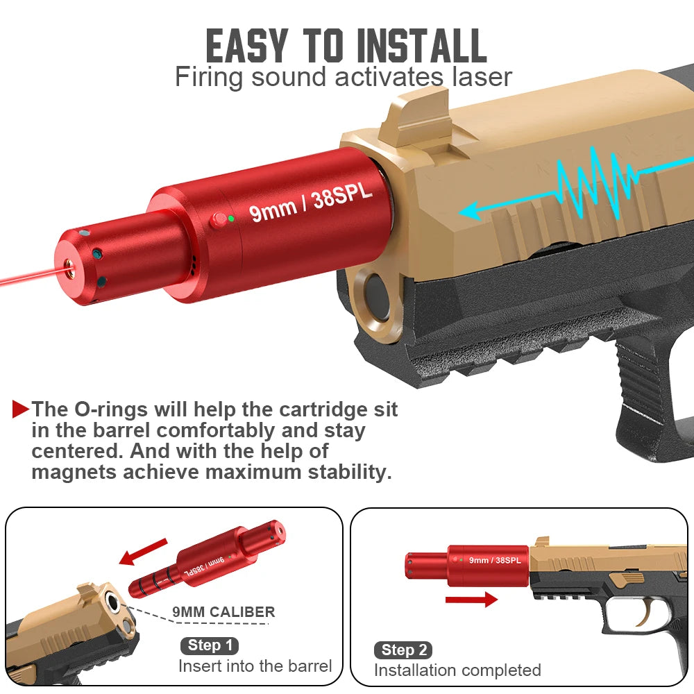 magnetic red dot laser training bullet