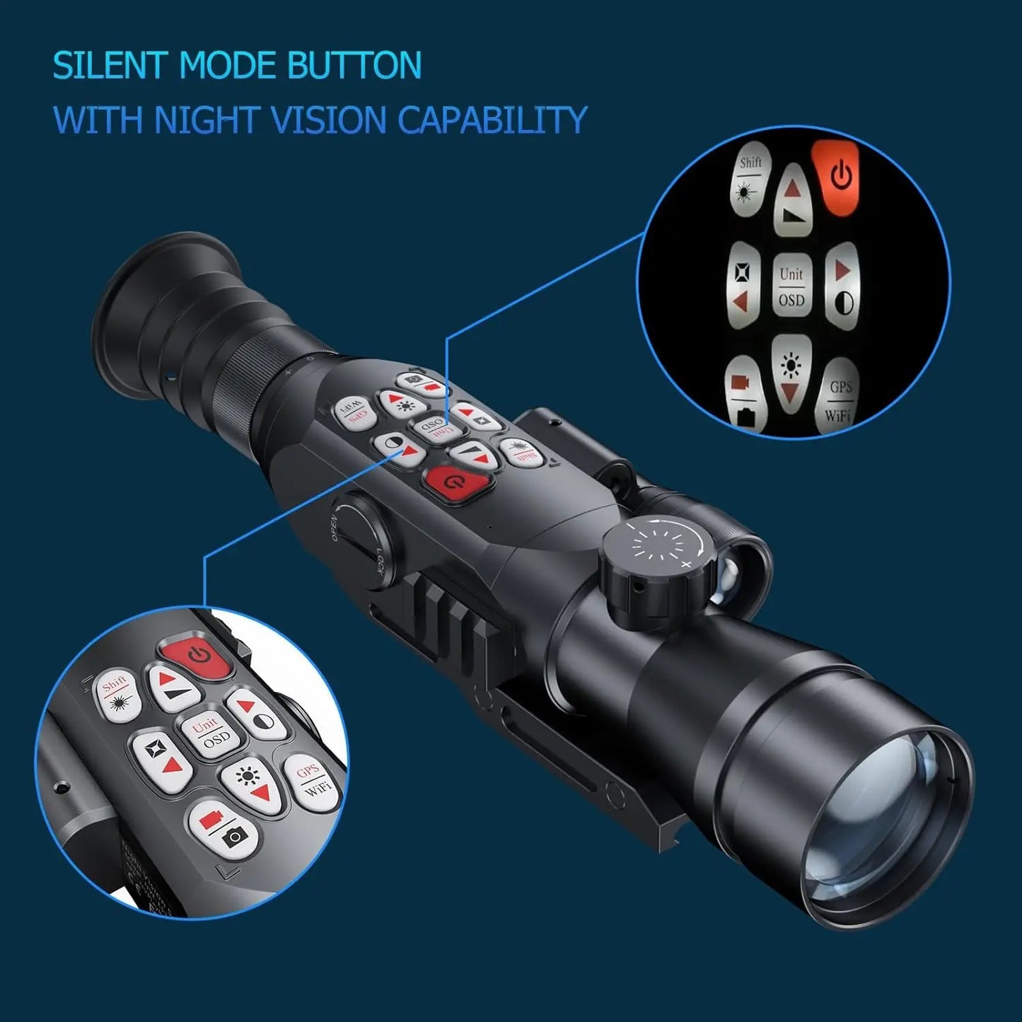 Infrared Night Vision Scopes for Rifles with Digital Zoom.