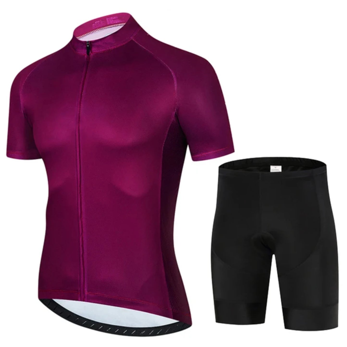All Black Cycling Jersey Bib Short Set