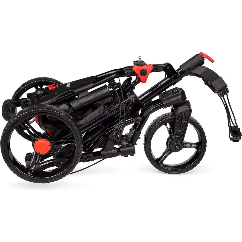 Swerve 3 Wheel Push Pull Golf Cart with Umbrella Holder and Storage Bag