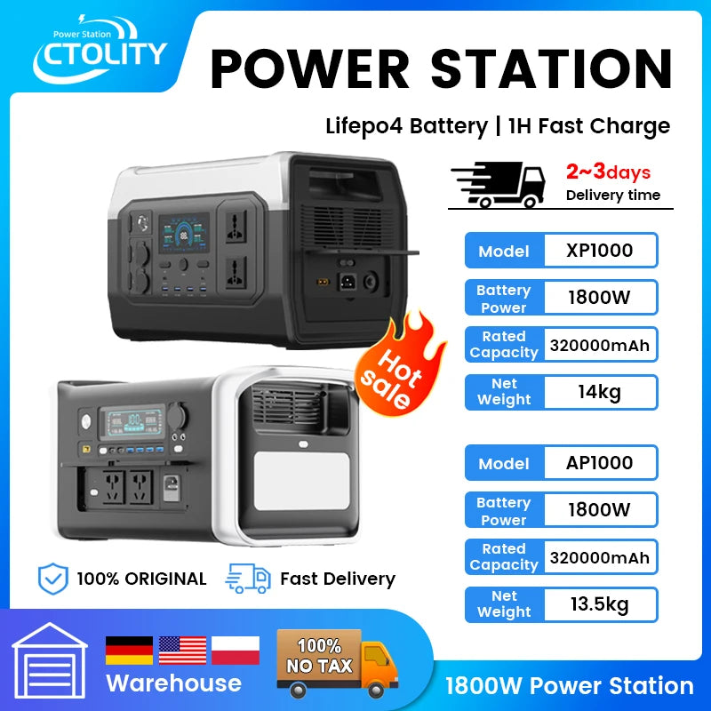Ctolity XP1000 Power Stations 1800W With Battery