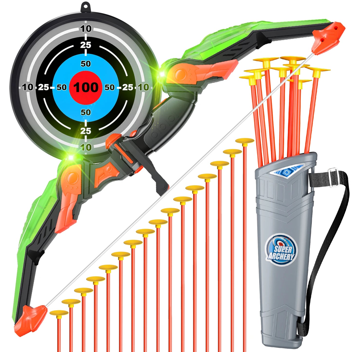 Bow and Arrow Toys with Light-up LED