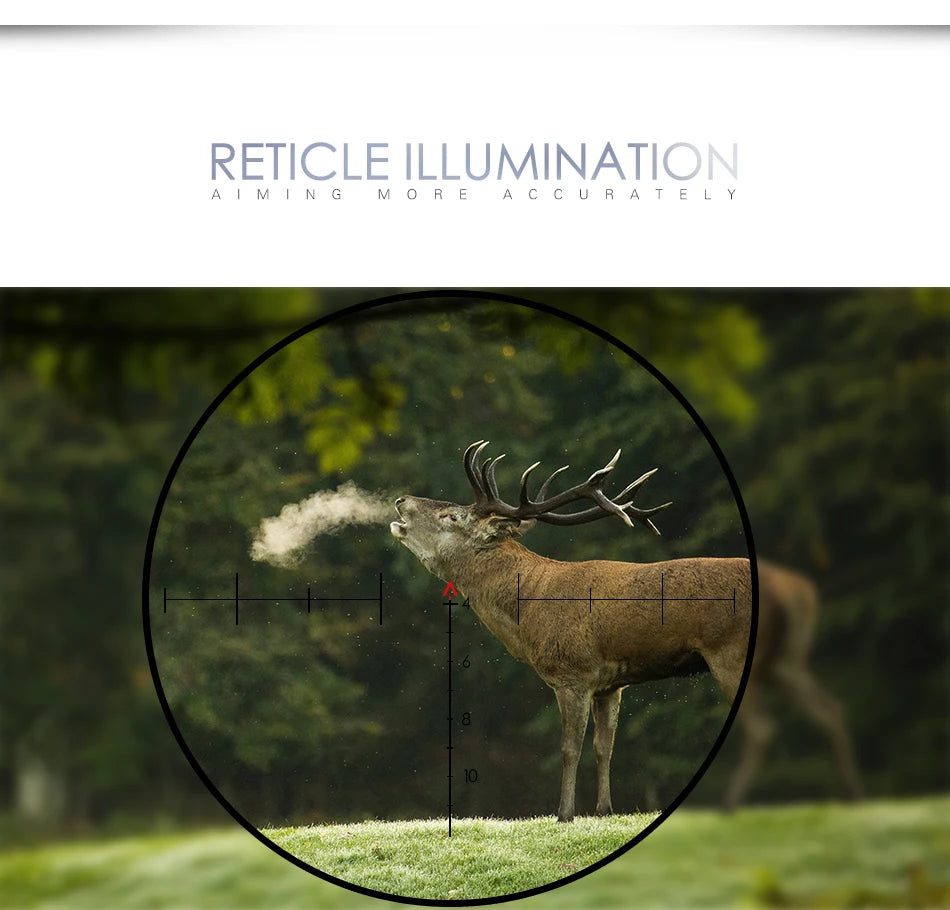 Fiber Optics Red Dot Illuminated Chevron, Glass Etched Reticle