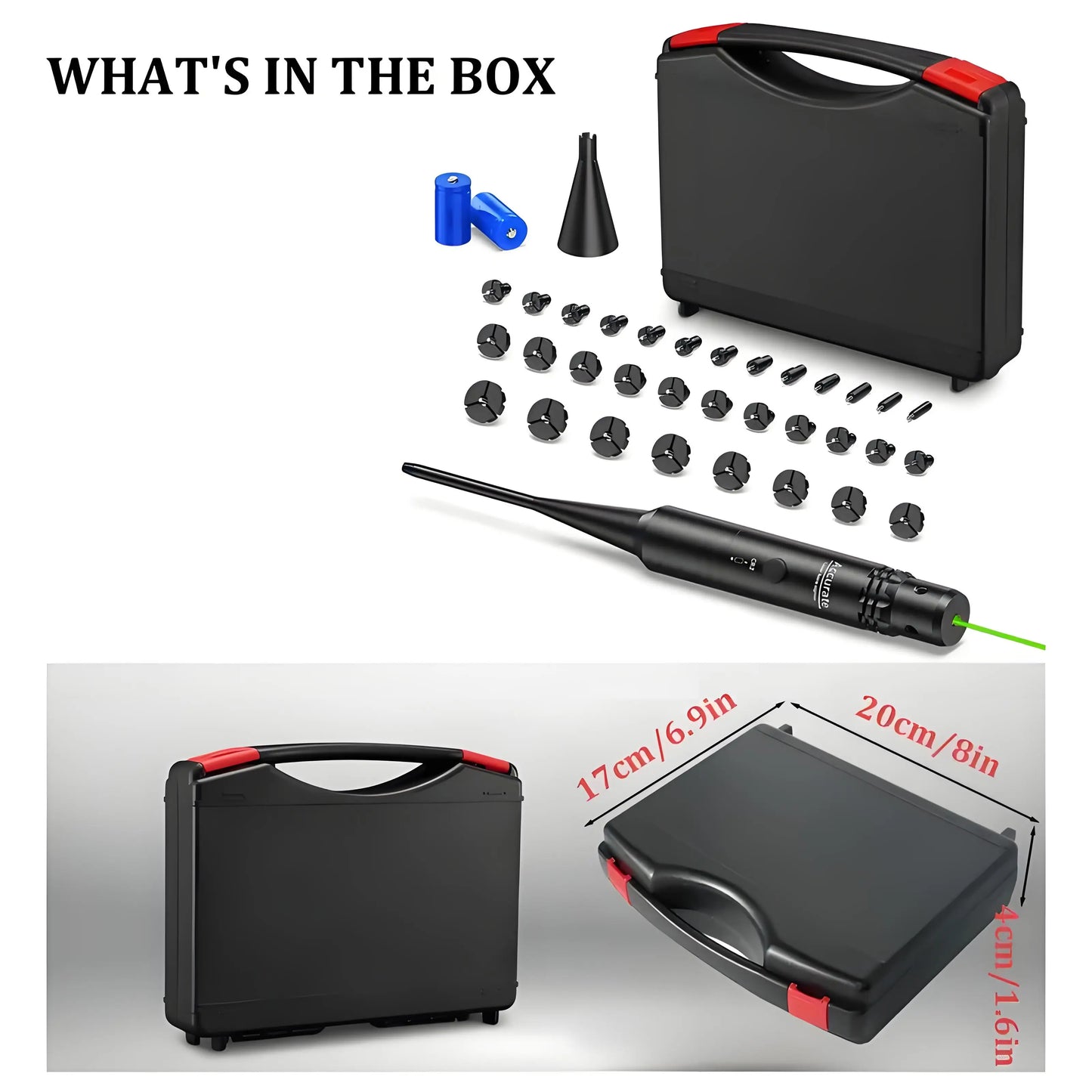 Green Boresighter Kit With 8/32 Adapters - Multiple Caliber