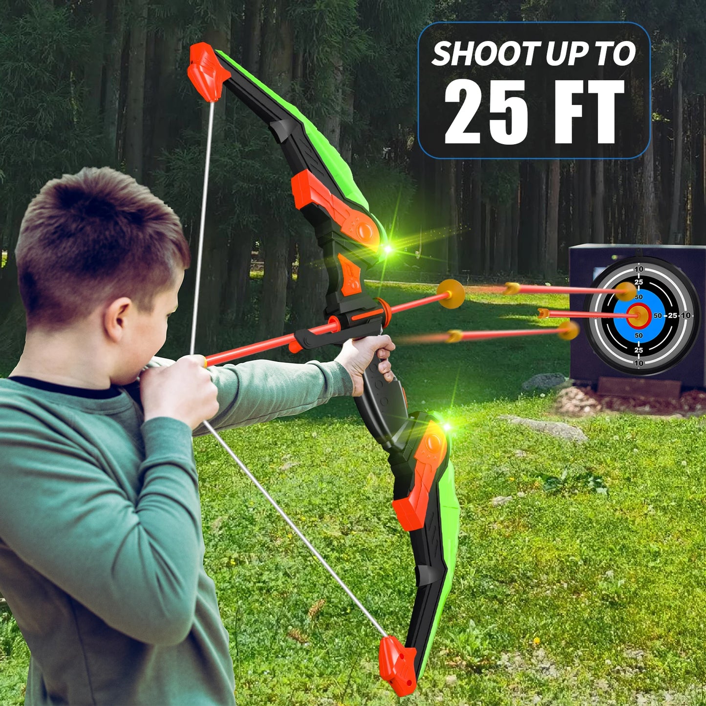 Bow and Arrow Toys with Light-up LED