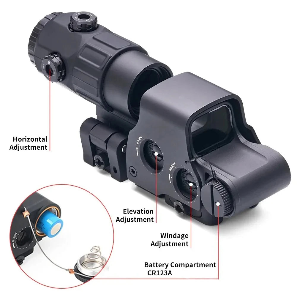 Red & Green Dot Holographic Reflex Sight Scope with Flip QD Mount