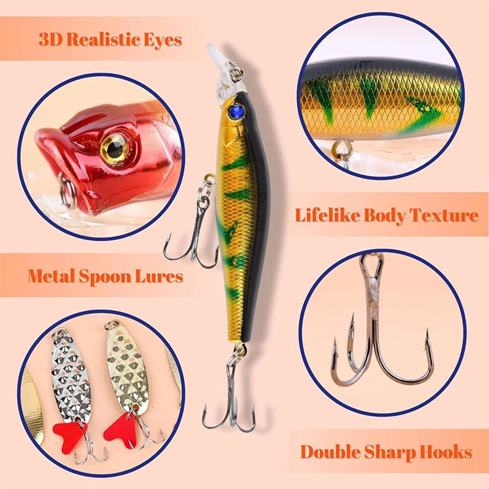 Colorful Christmas Fishing Lures Set