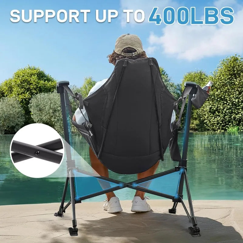 Padded Hammock Camping Chair, with Detachable Cup Holder.