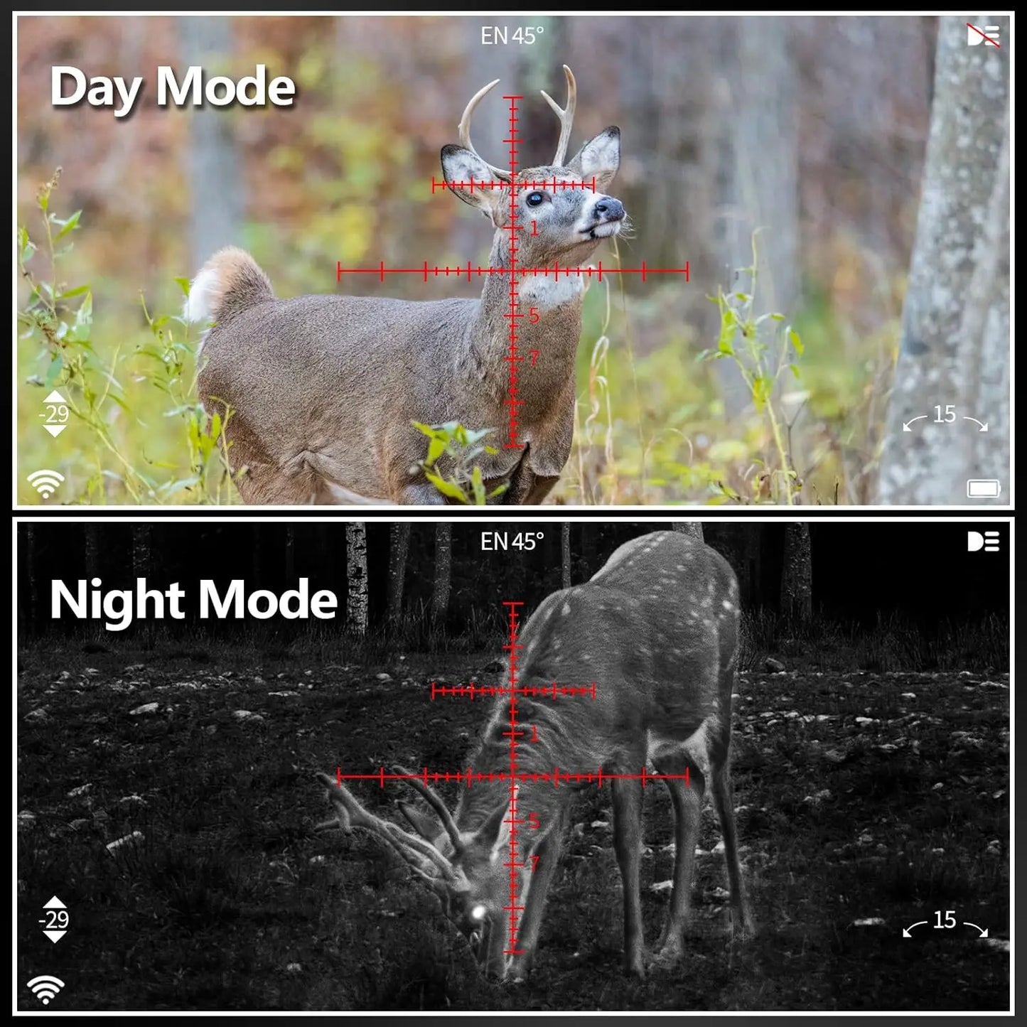 WiFi Digital Rifle Scope with Rangefinder, and Infrared Illuminator