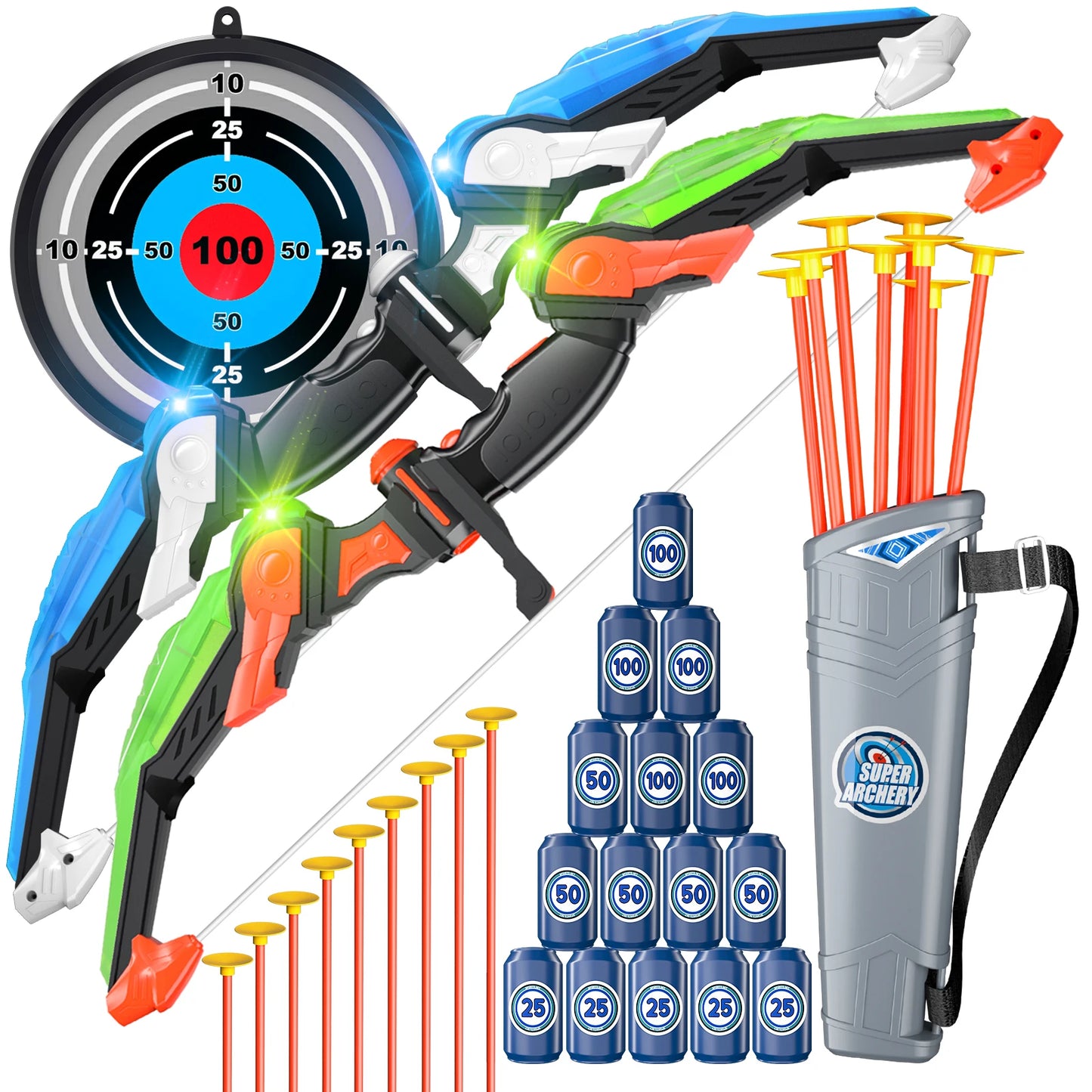 Bow and Arrow Toys with Light-up LED