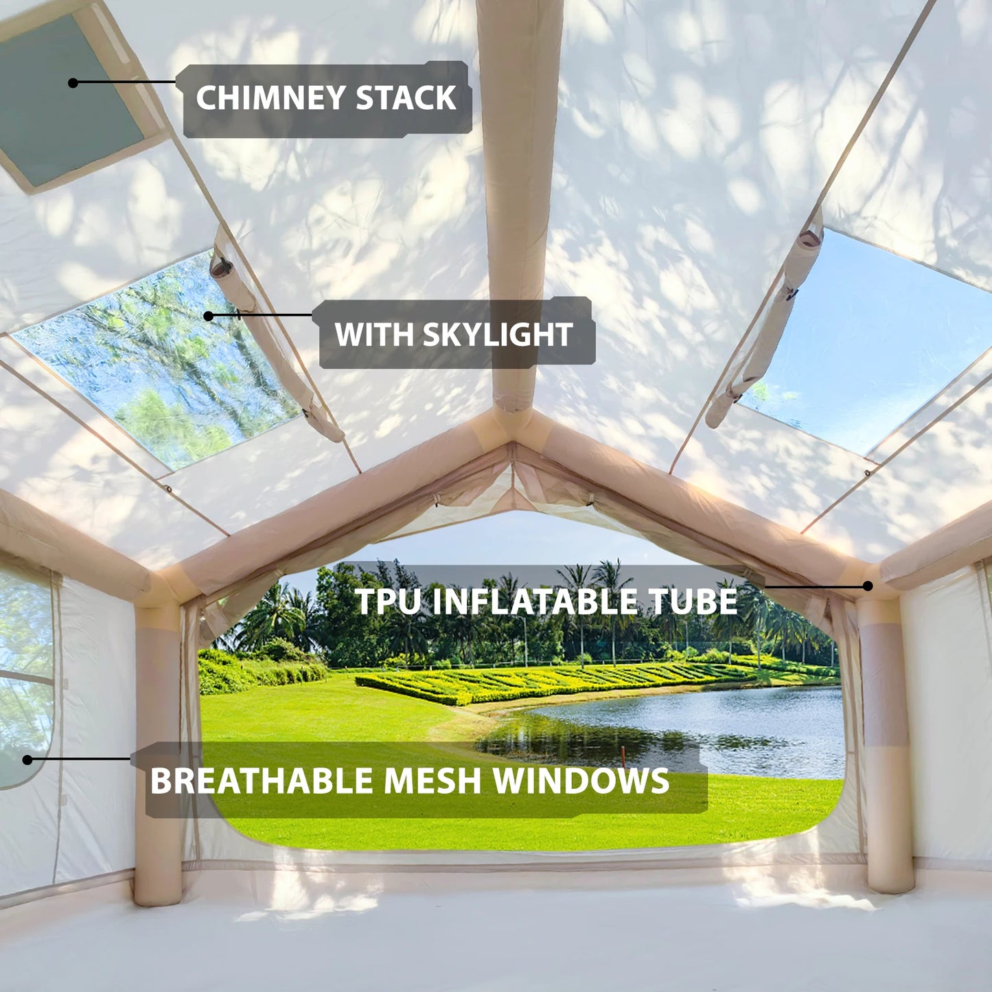 Inflatable Tent for Camping - Ultra-Quick Setup with Stove