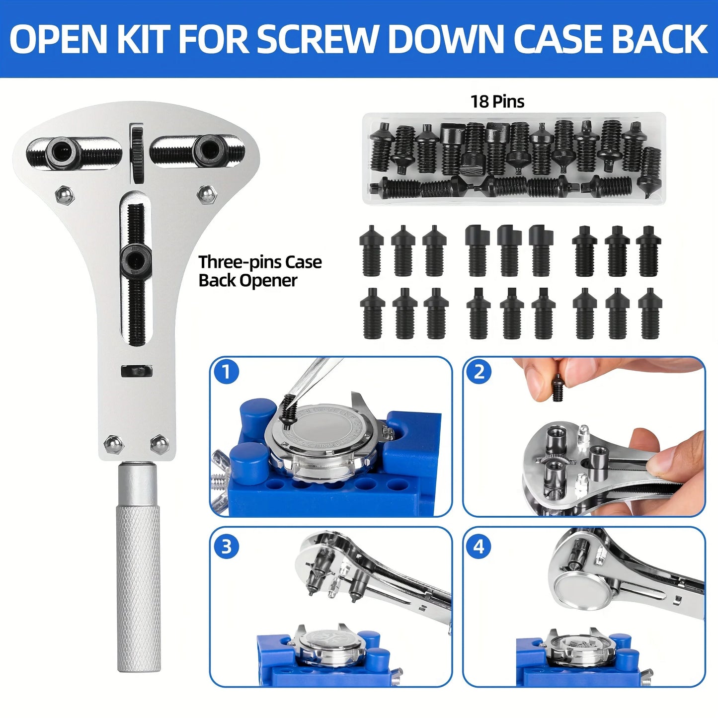 Watch Repair Kit, Professional Repair kit Watch 224pcs,