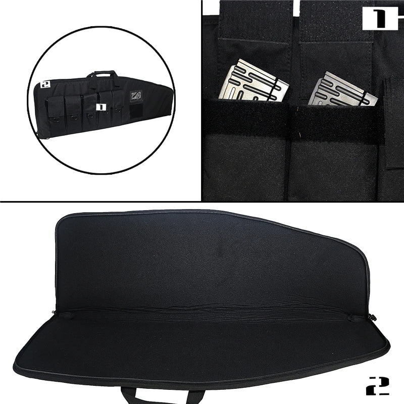 Rifle Case with 5 Pouches for Transport