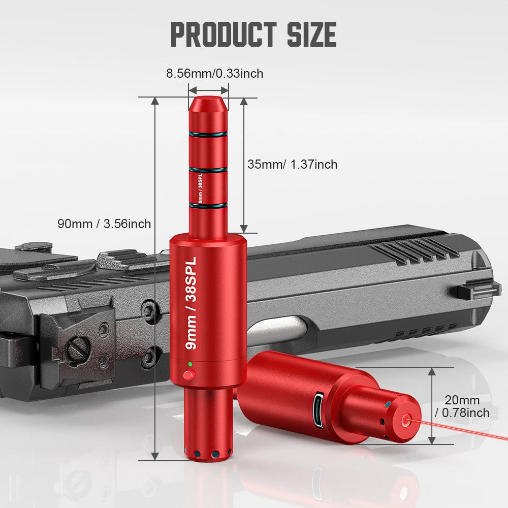 magnetic red dot laser training bullet