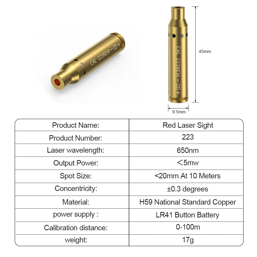 Red Dot Laser Brass Boresighter