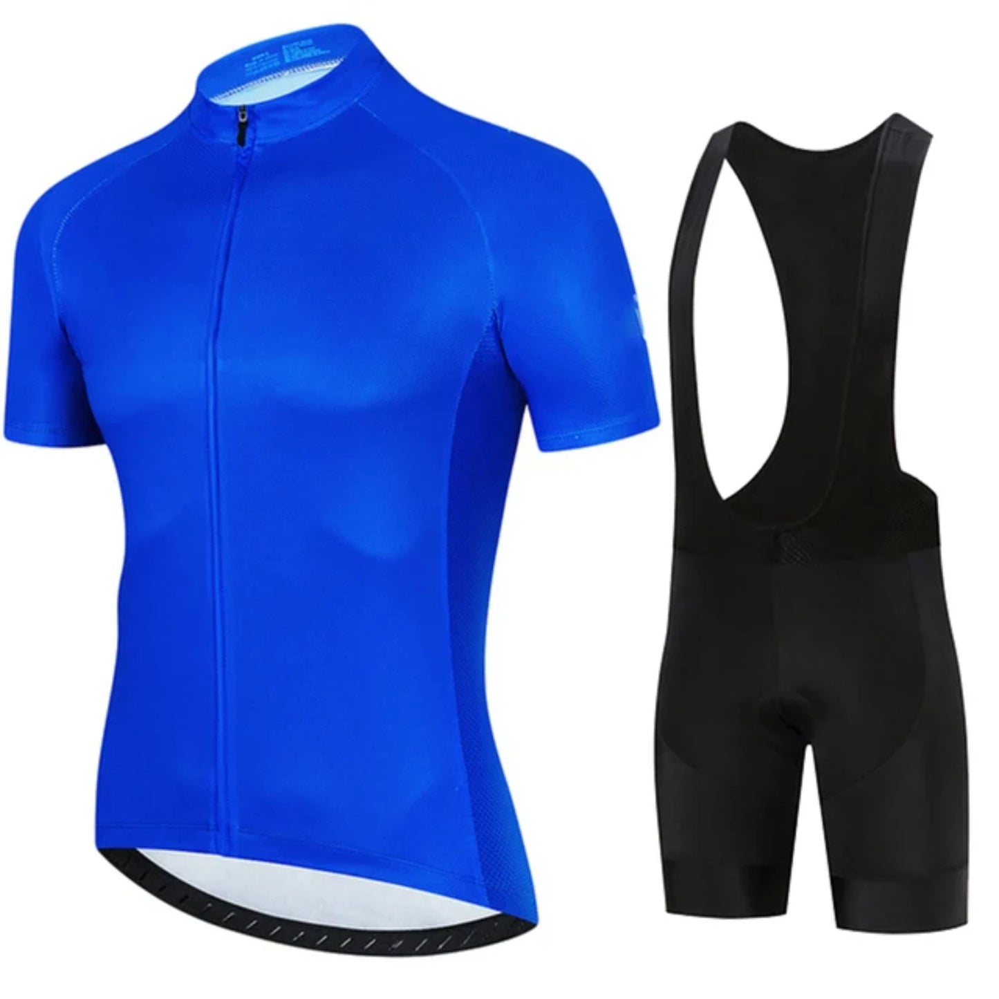 All Black Cycling Jersey Bib Short Set