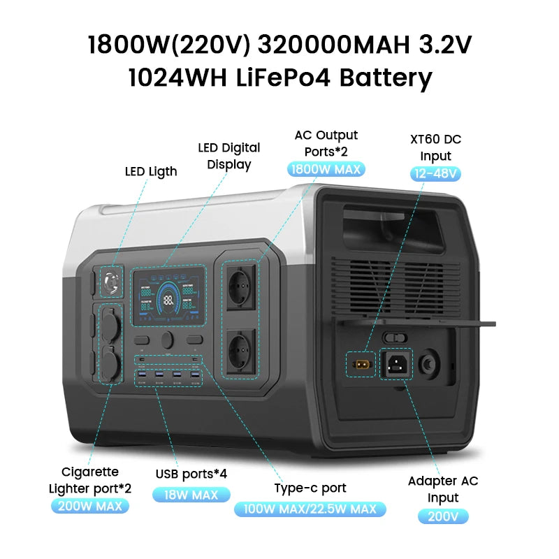 Ctolity XP1000 Power Stations 1800W With Battery