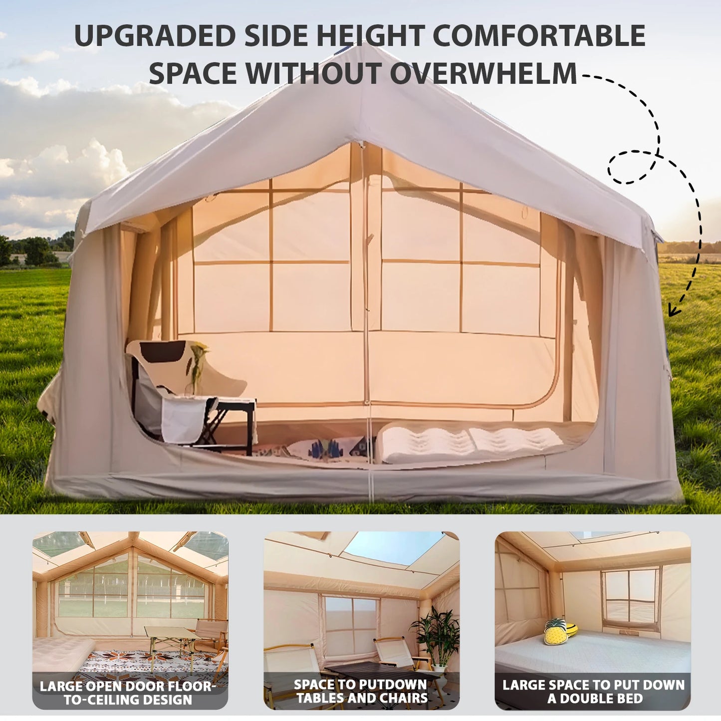 Inflatable Tent for Camping - Ultra-Quick Setup with Stove