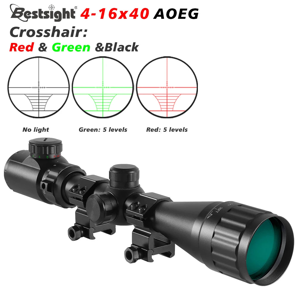 4-16X40 Hunting Riflescope Red&Green Dot Illuminated