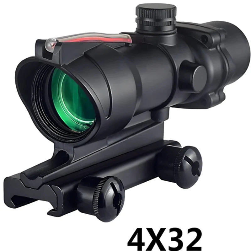 Prism Real Red Fiber Optic Chevron Illuminated Etched Reticle