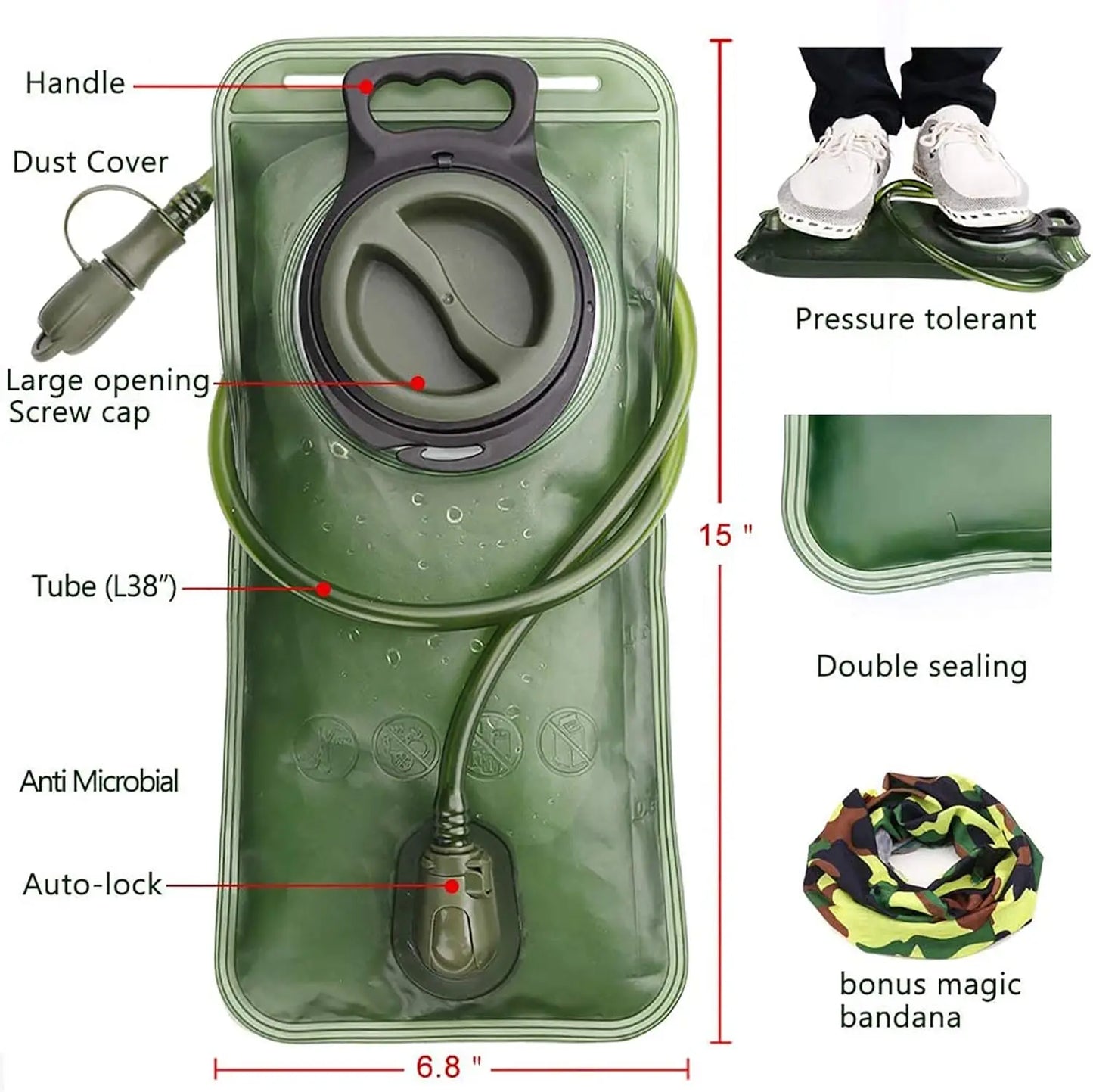 Backpack  2L Water Bladder for Hiking