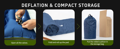 WESTTUNE 4" Double Sleeping Pad  with Pillow and Built-in Foot Pump