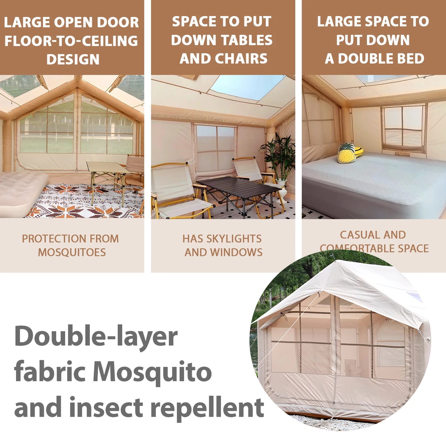 Inflatable Tent for Camping -  Ultra-Quick Setup with Stove