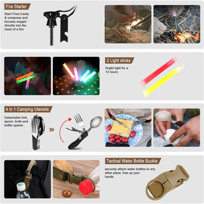 238Pcs Professional Emergency Survival Kit, with  Emergency Tent for Earthquake