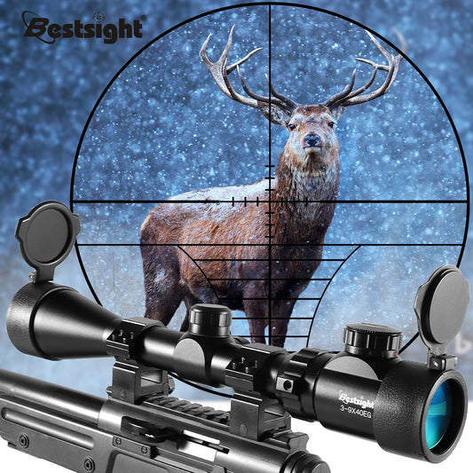 Rifle Sniper Scope Red or Green Illuminated Optical with Mounts