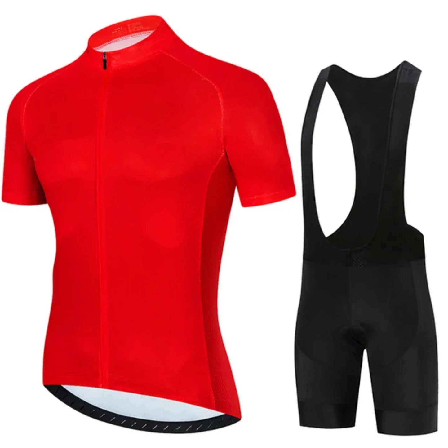 All Black Cycling Jersey Bib Short Set