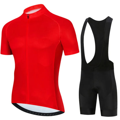 All Black Cycling Jersey Bib Short Set