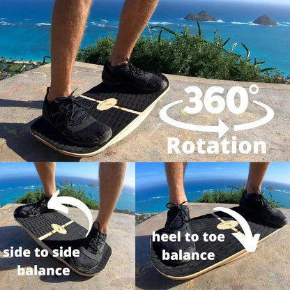 Balance Surfer | Bamboo Balance Board  Includes 3 Balance Modules