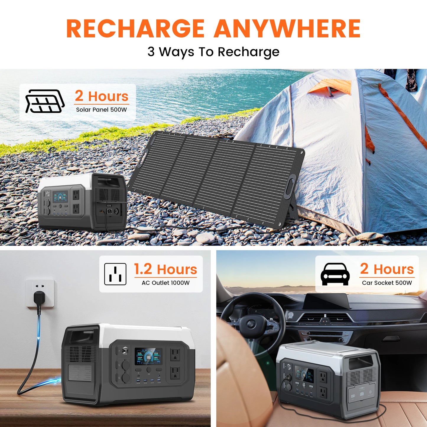 Ctolity Portable Power Station for Camping, , One Hour Fast Full Charing