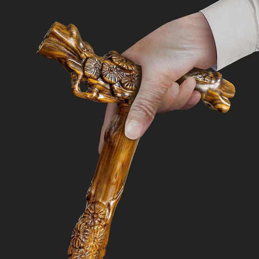 Hand-Carved Wood Walking  Stick