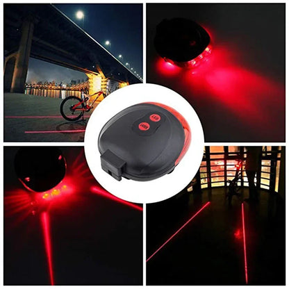 LED 2 Laser Bicycle Rear Warning  Taillight