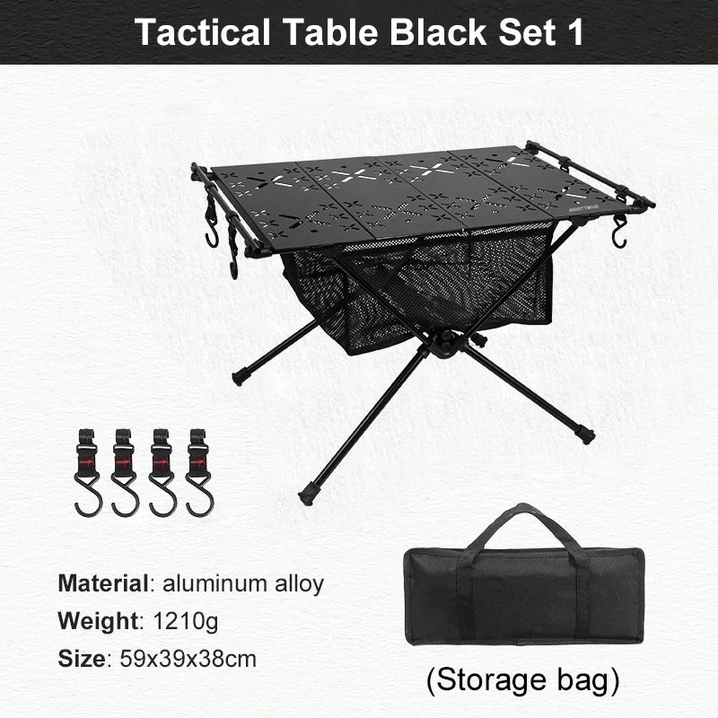 WESTTUNE Folding Camping Table Aluminum Lightweight with Storage Mesh Bag