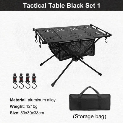 WESTTUNE Folding Camping Table Aluminum Lightweight with Storage Mesh Bag